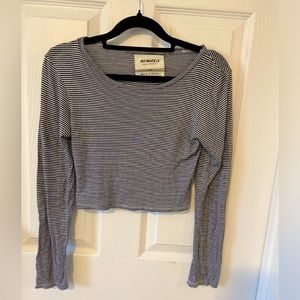 Free People Crop top, medium, black and white striped.